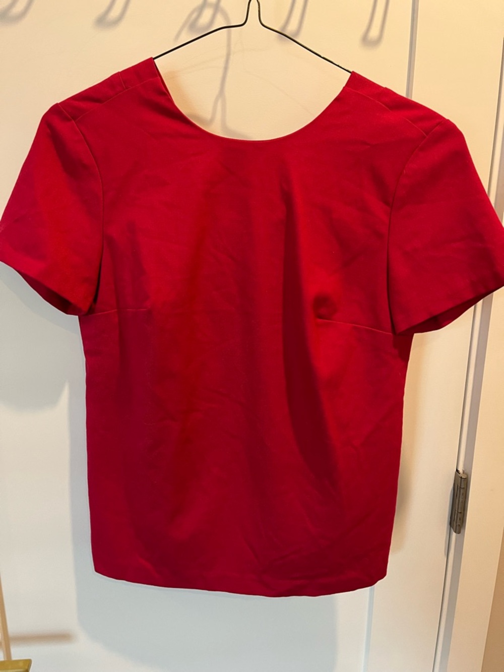 Banana Republic Vibrant Red Short-Sleeve Scoop Tie Back Neck Top